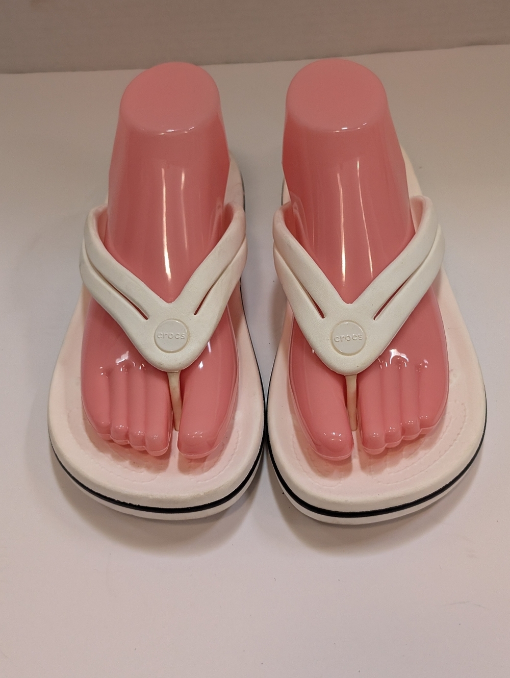Crocs Women's 9 White Crocband Iconic Comfort Flip Flops Sandals Flats 206100